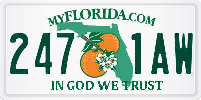 FL license plate 2471AW