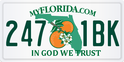 FL license plate 2471BK