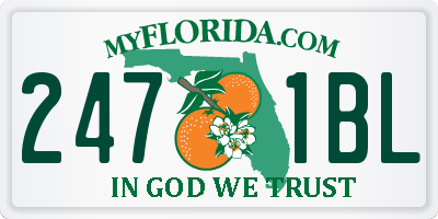 FL license plate 2471BL