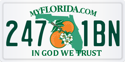 FL license plate 2471BN