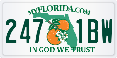 FL license plate 2471BW