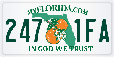 FL license plate 2471FA