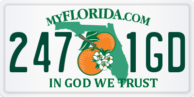FL license plate 2471GD