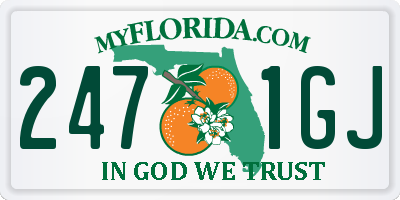 FL license plate 2471GJ