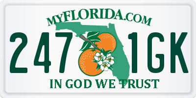 FL license plate 2471GK