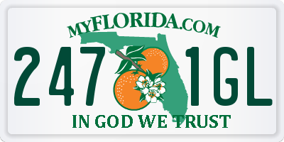 FL license plate 2471GL