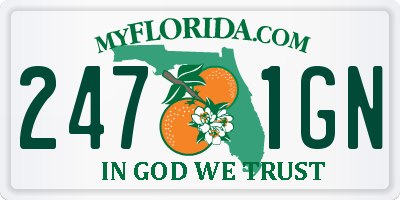 FL license plate 2471GN