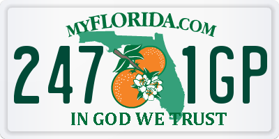 FL license plate 2471GP