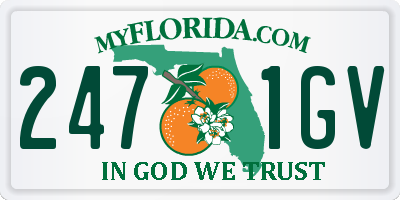 FL license plate 2471GV