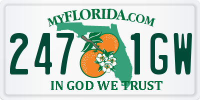 FL license plate 2471GW