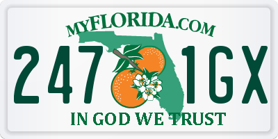 FL license plate 2471GX