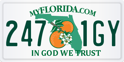 FL license plate 2471GY