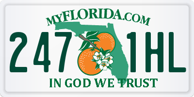 FL license plate 2471HL