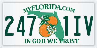 FL license plate 2471IV