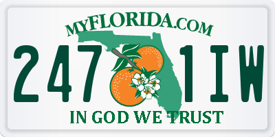 FL license plate 2471IW