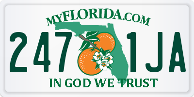 FL license plate 2471JA