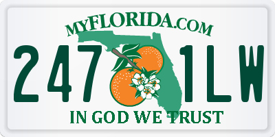 FL license plate 2471LW