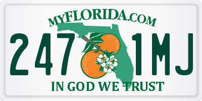FL license plate 2471MJ