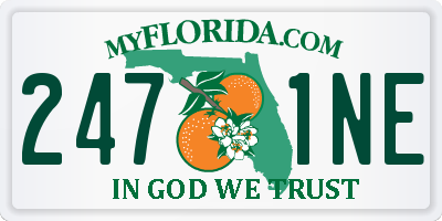 FL license plate 2471NE