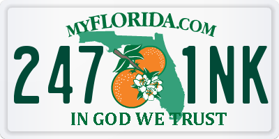 FL license plate 2471NK