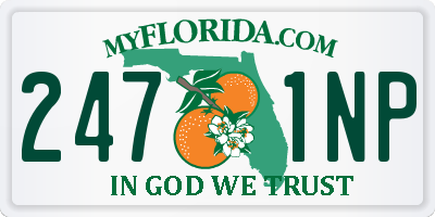 FL license plate 2471NP
