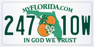 FL license plate 2471OW