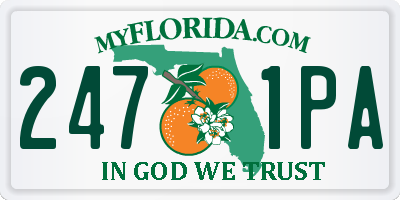 FL license plate 2471PA