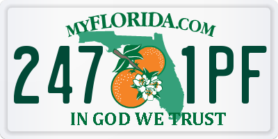 FL license plate 2471PF