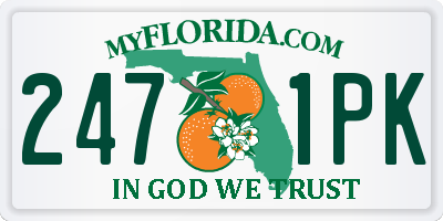 FL license plate 2471PK
