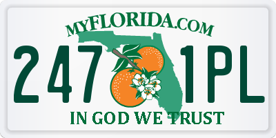 FL license plate 2471PL