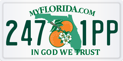 FL license plate 2471PP