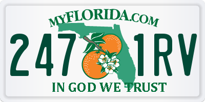 FL license plate 2471RV