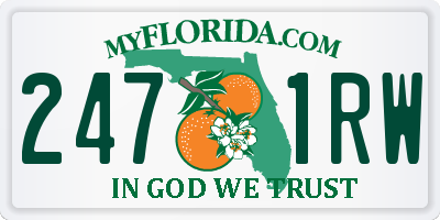 FL license plate 2471RW