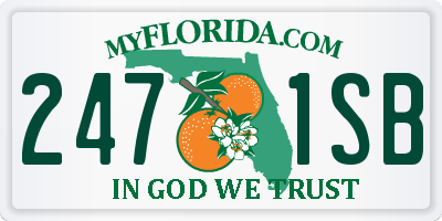 FL license plate 2471SB