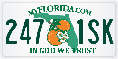 FL license plate 2471SK