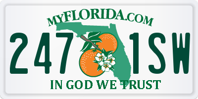 FL license plate 2471SW