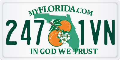 FL license plate 2471VN