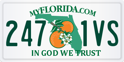 FL license plate 2471VS