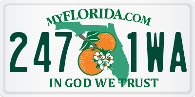FL license plate 2471WA