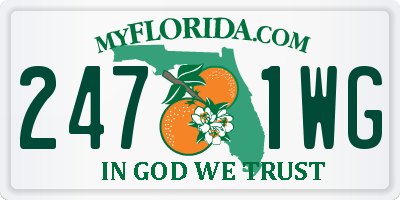 FL license plate 2471WG