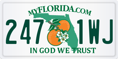 FL license plate 2471WJ