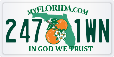 FL license plate 2471WN