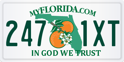 FL license plate 2471XT