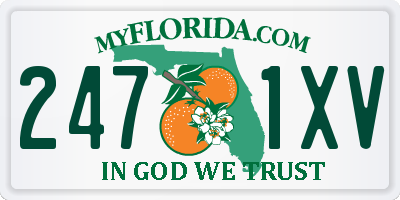 FL license plate 2471XV