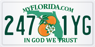 FL license plate 2471YG