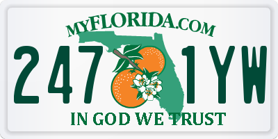FL license plate 2471YW