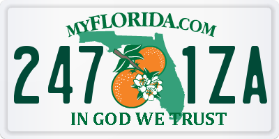 FL license plate 2471ZA