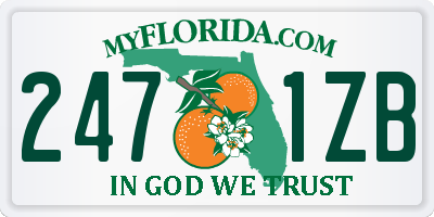 FL license plate 2471ZB