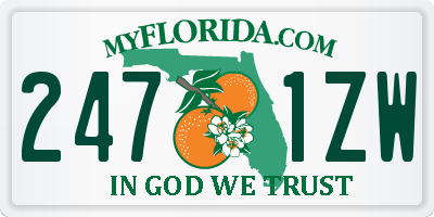 FL license plate 2471ZW