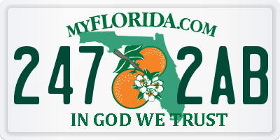 FL license plate 2472AB